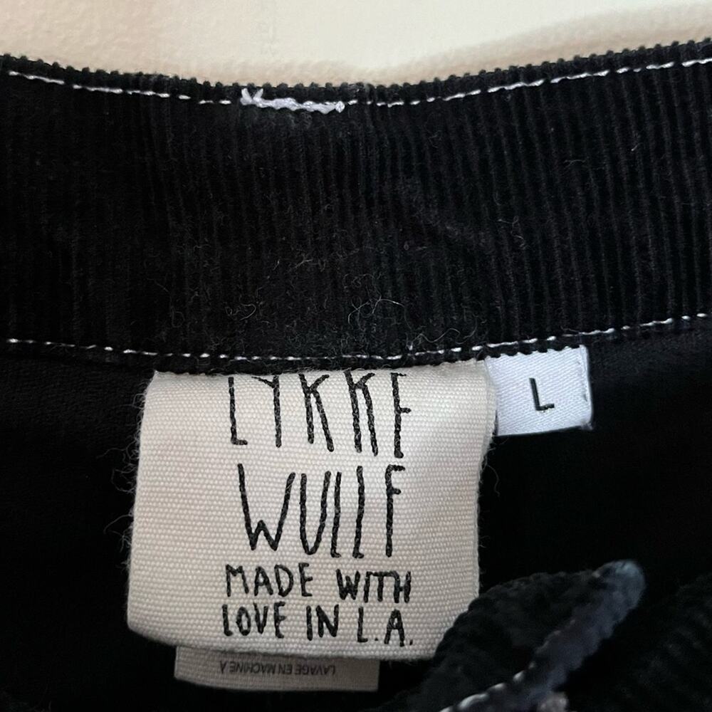 Lykke Wullf Cowboy Corduroy High Rise Retro Tapered Cropped Pant Black Large - Picture 6 of 9